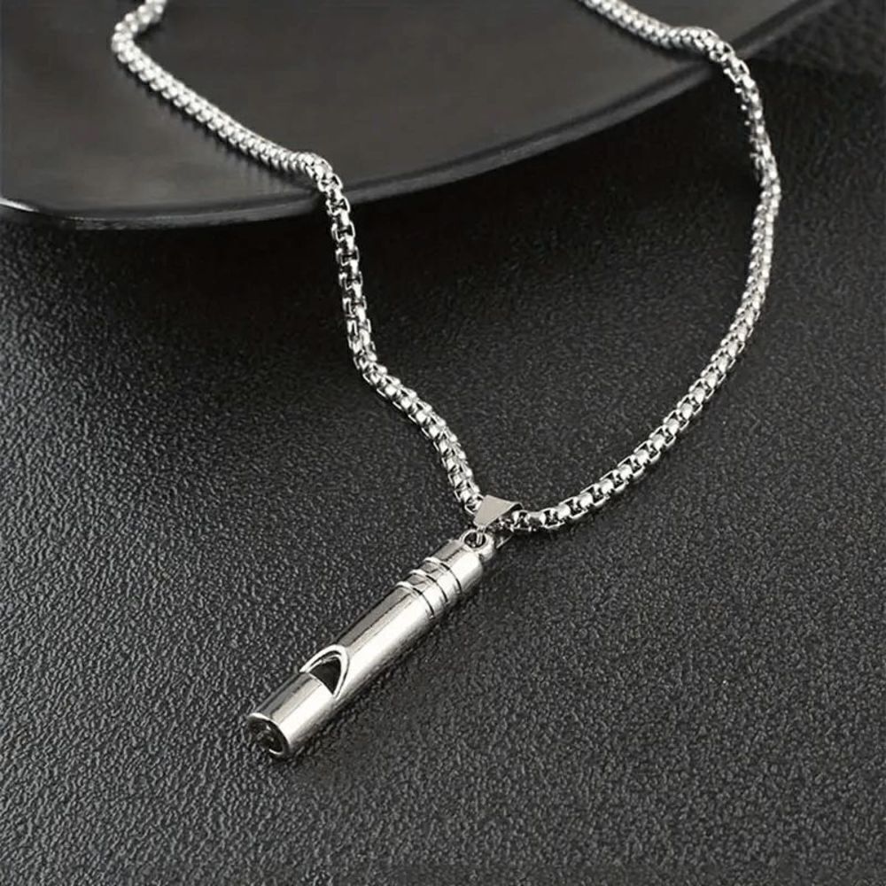Stainless Steel Whistle Unisex Pendant Necklace
